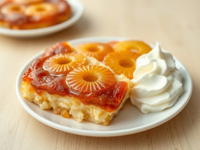 Dessert van rijst met ananas