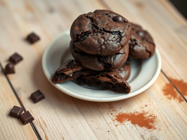 Double Chocolate Cookies uit eigen oven, lekker!!!