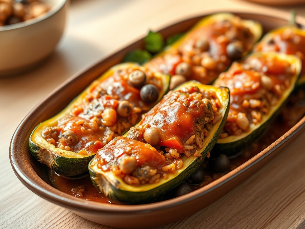 Doulma, gevulde courgettes, AI-gegenereerde illustratie