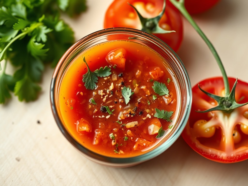 Dressing van Tomaten voor Tomaten, AI-gegenereerde illustratie