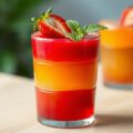 Drie kleurengelei in een glas