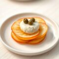 Een amuse van calvadosappel met paté