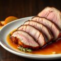 Eendenborstfilet met appel en sinaasappel- honingsaus