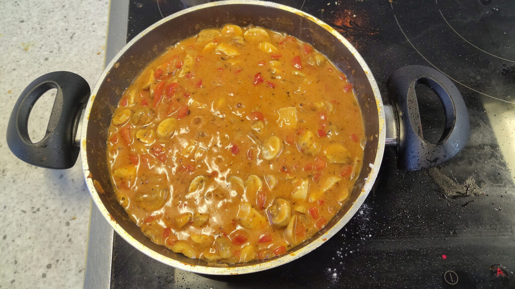 Eenvoudige kip stroganoff