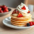 eieren koeken met pudding en friut