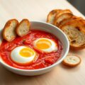 Eieren met tomatensausje