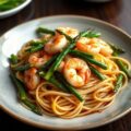 Eiernoodles met Gamba’s en Groene Asperges