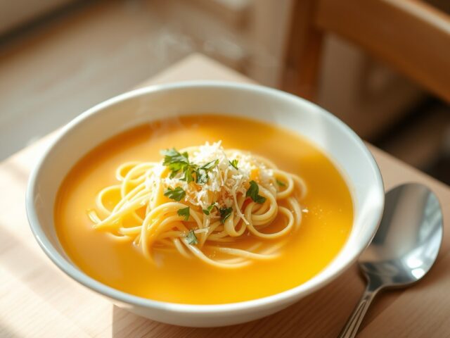 Eiersoep met pasta