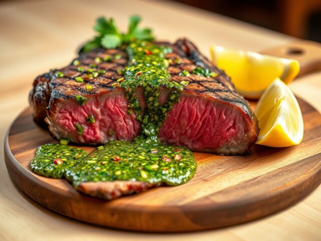 Entrecote met chimichurrisaus