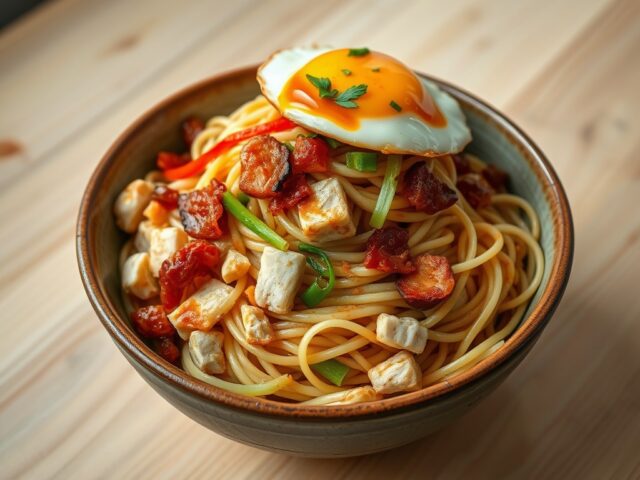 Fijne eiermie met kip