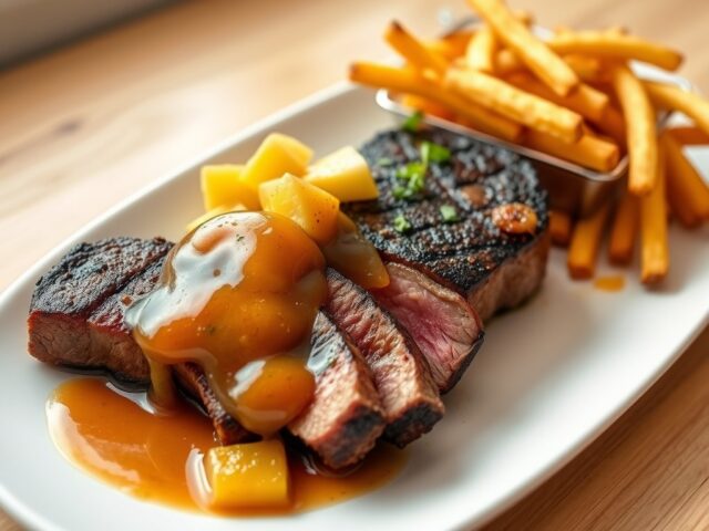 Filet mignon van pata negra, zoetzure saus van Tro