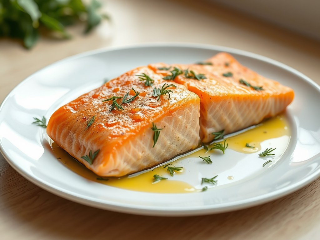 Filetto di salmone al forno, AI-gegenereerde illustratie