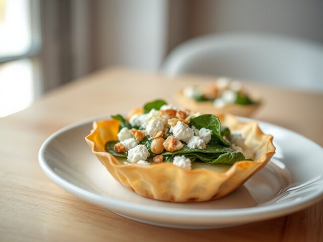 Filodeegtaartje met spinazie en feta