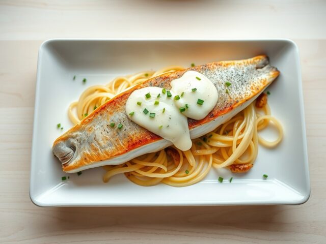 Fjord forel met prei en mayonaise
