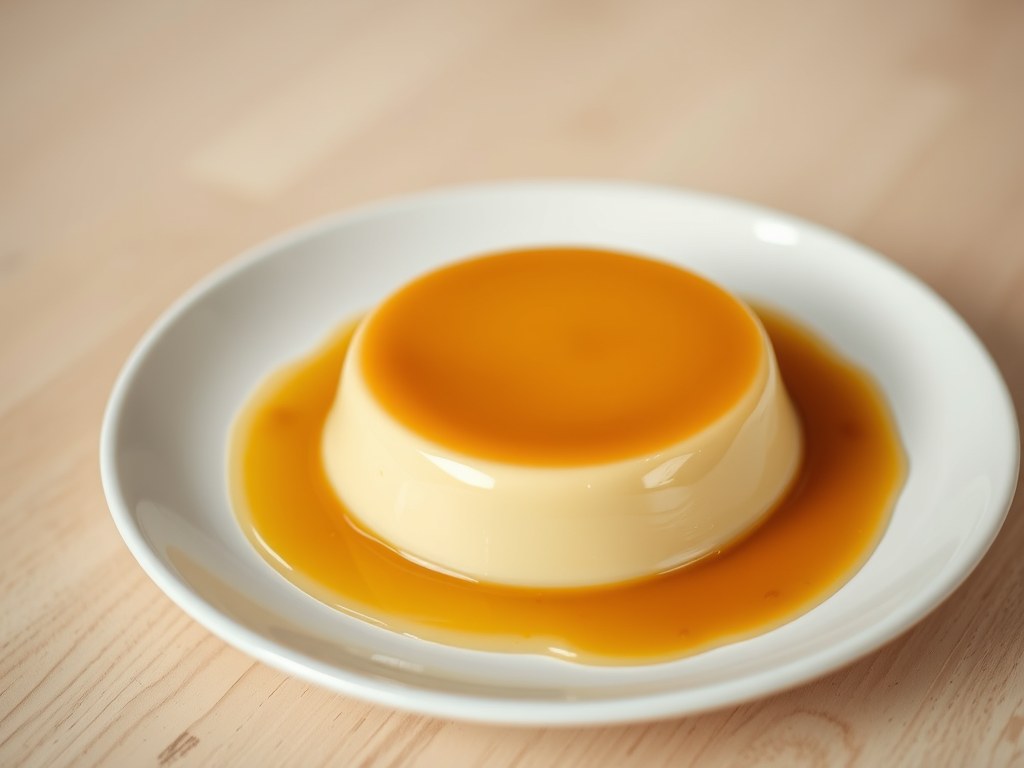 Flan caramel, AI-gegenereerde illustratie