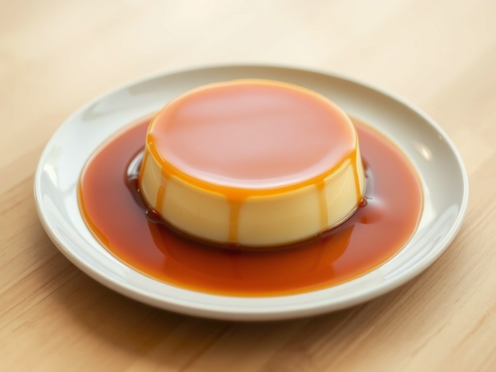 Flan (karamelpudding), AI-gegenereerde illustratie