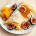 Flensjes met ananascompote en gedroogde vijgen