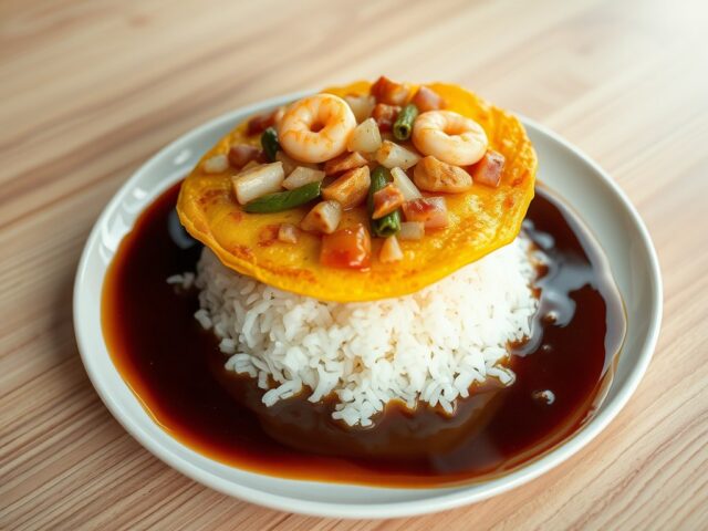 Foe Yong Hai met rijst en saus