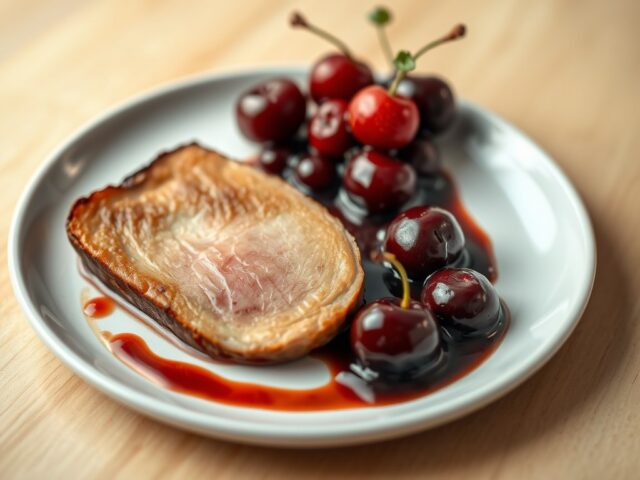 Foie Gras (gans of eend) met kersenzoetje