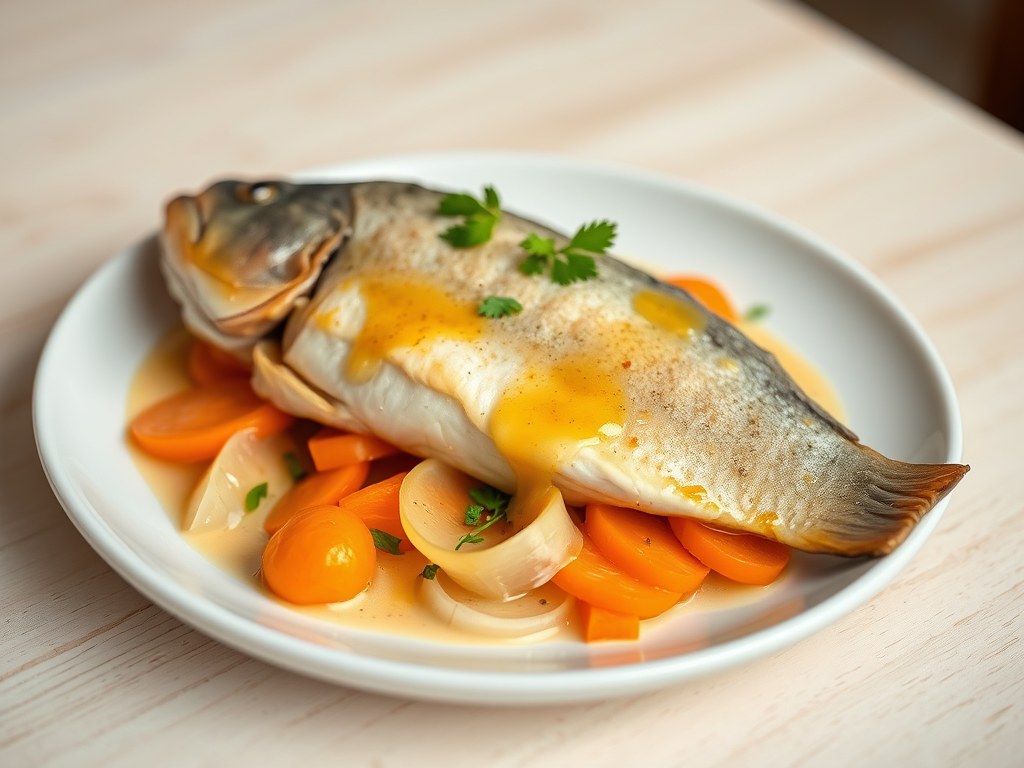 Forel in Hertog Jan Tripel, AI-gegenereerde illustratie