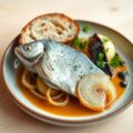 Forel met gesmoorde prei, aardappel, gerookte pali