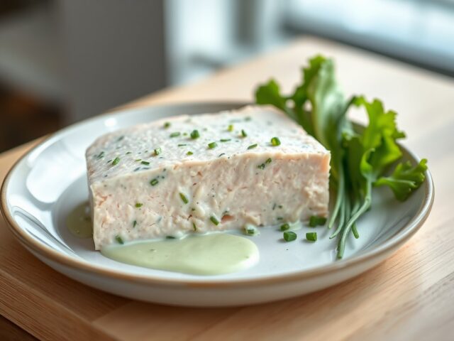Forelpaté met bieslooksaus