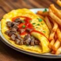 Frikandel-omelet met Vlaamse friet