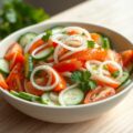Frisse komkommer- tomaat- ui salade