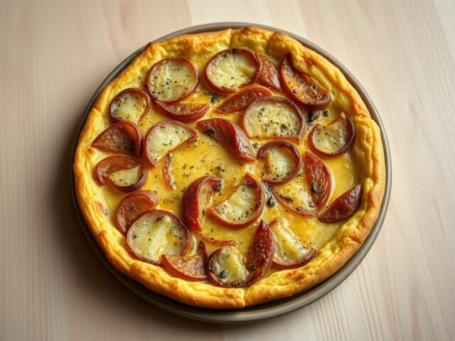 Frittata met aardappel, gekarameliseerde ui