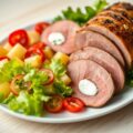 Fruitsalade met gevulde fricandeau