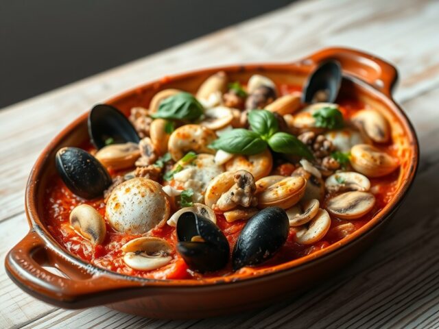 Frutti di mare op tomaat