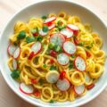 Fusilli met radijsjes en kruidenolie