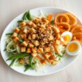 Gado gado met gebakken tofu