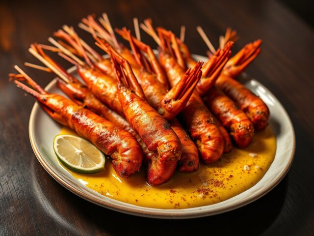 Gamba’s gemarineerd en gegrilld
