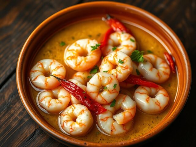 Gamba’s in knoflookolie (Gamba’s a l’ail)