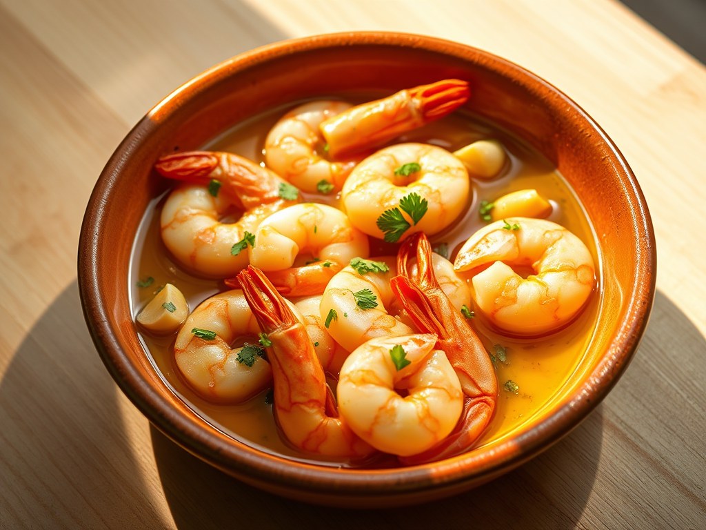 Gambas al ajillo, AI-gegenereerde illustratie