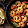 Garnalen a la Plancha met door Knoflook en Pimenton Geinfuseerde Olie.