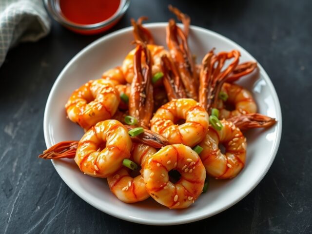 Garnalen (Geroosterd) met Sesamzaadjes