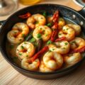 Garnalen met knoflook en witte wijnsaus tapas