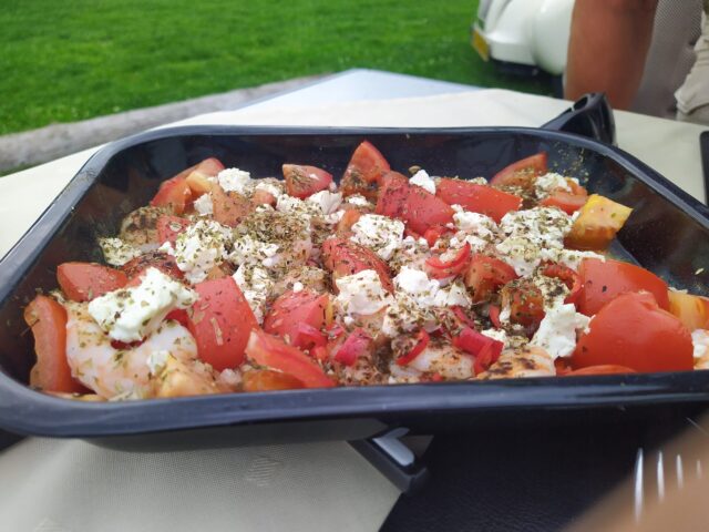 Garnalen met tomaat en feta uit de oven