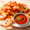 Garnalen uit Vermouth met Ketchup-Gember Dipsaus