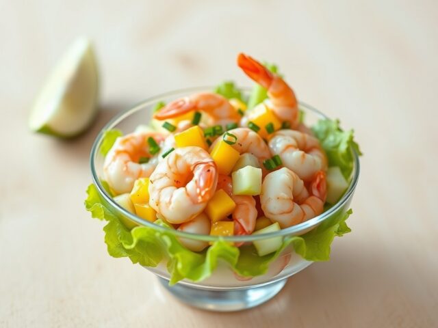 Garnalencocktail met mango en limoendressing
