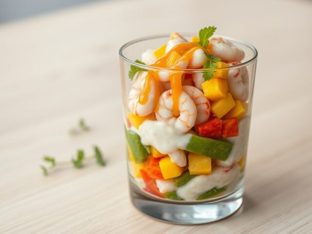 Garnalensalade in een glas
