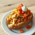 Gebakken aardappel met groentemix- kipfilet