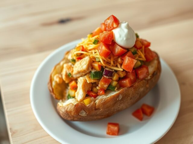 Gebakken aardappel met groentemix- kipfilet