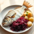 Gebakken bokking met rodekool