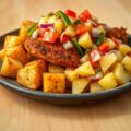 Gebakken cajunaardappelen met kip en ananassalsa