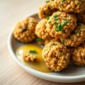 Gebakken champignons met cornflakes en peterselies