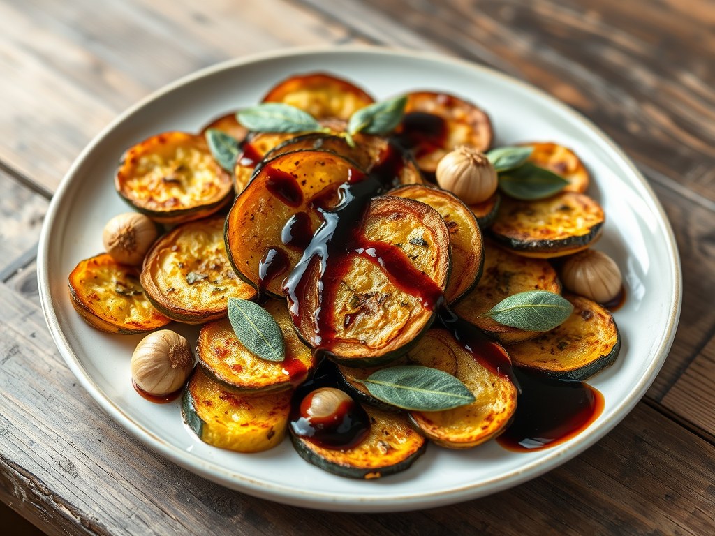 Gebakken courgettes, AI-gegenereerde illustratie