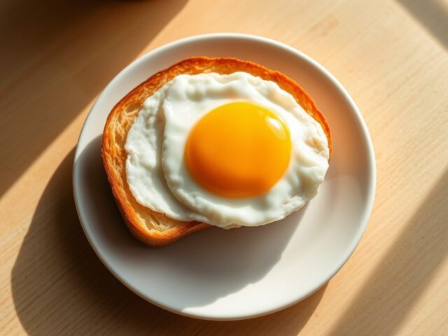 gebakken ei en getoaste brood